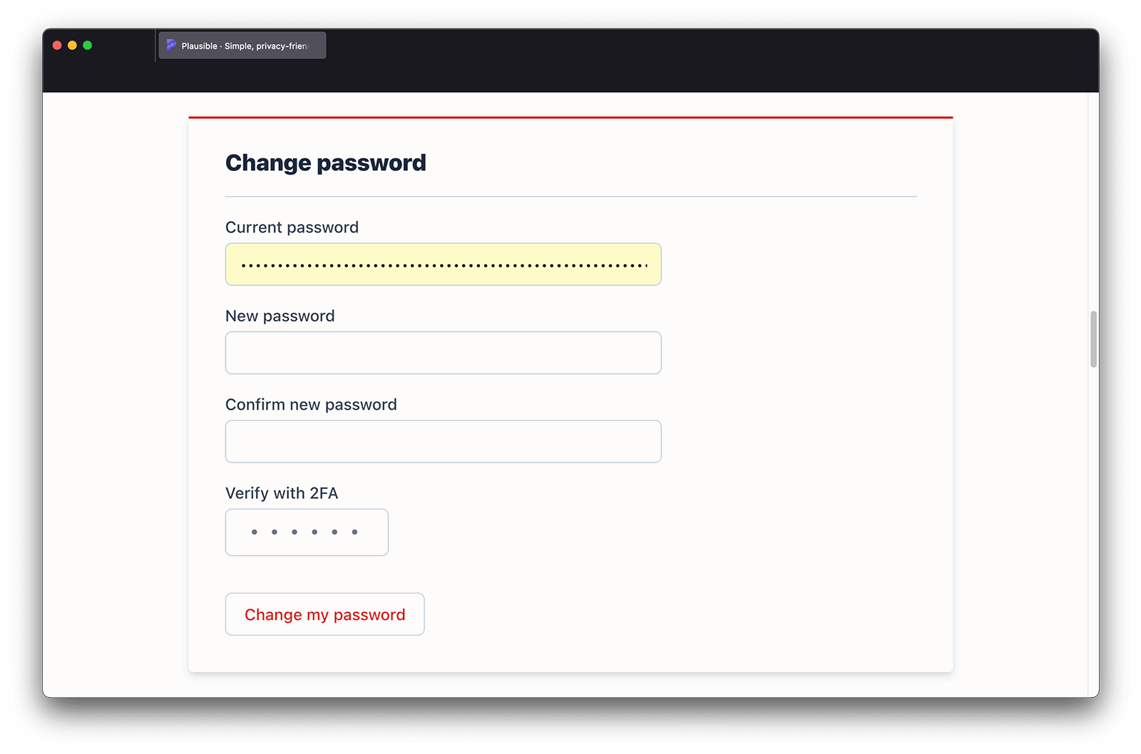 Change your account password